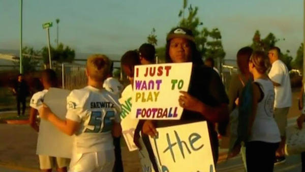 Players and supporters of the Otay Ranch Broncos youth football team in San Diego demanded answers, after a video surfaced online showing them cursing, punching, and tumbling down the stands during a game.

The Broncos and their opponent, the Inland Empire Ducks, were kicked out of the San Diego Youth Football and Cheer League due to the fight in October 2015. The teams of 13 and 14-year-olds were later reinstated but forced to play in Orange County for the rest of the season.

The National Prep and Youth Football Association rank the Ducks No. 1 in the state in the 14-and-under division; Otay Ranch is ranked fourth.