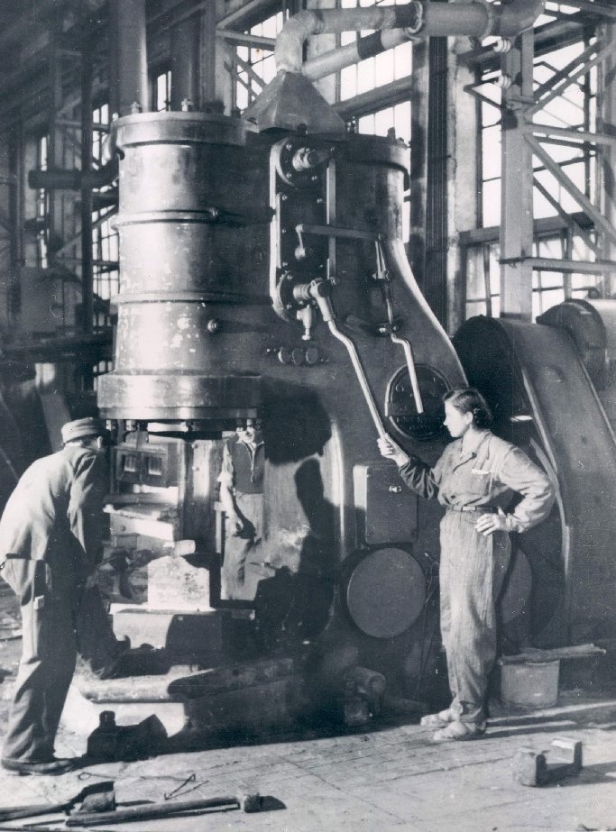 The Lenin Ironworks Foundry in, Nowa Huta, Poland, sometime in 1953.