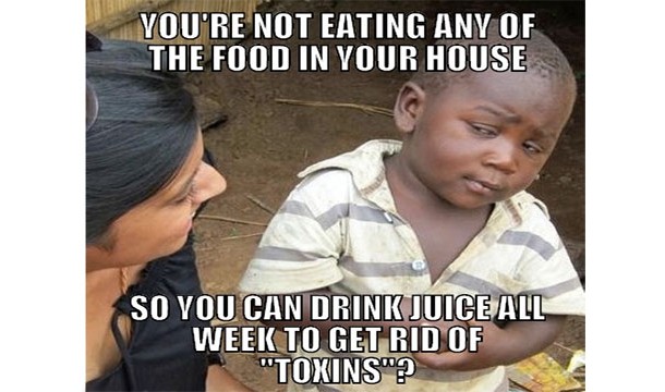 Cleanses, or anything with the word "toxins" in it should be avoided. It's a waste of time. You have a liver and kidneys for a reason…to cleanse your body of toxins.