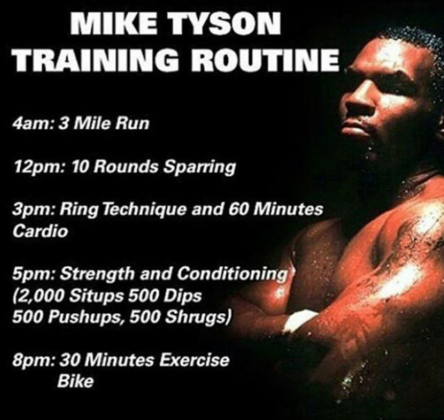 Mike Tyson’s morning training