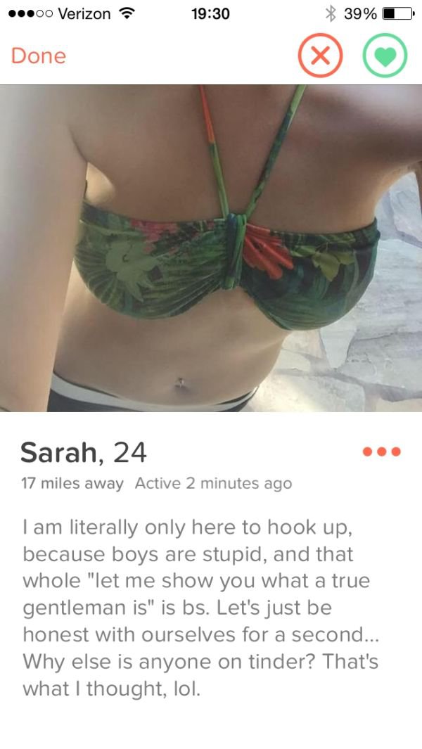 29 Tinder Profiles that sure get right to the point