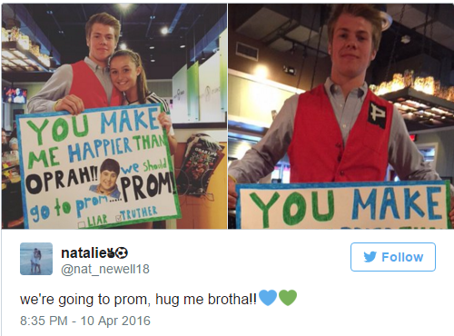 original creative promposals - You Maken Me Happier Than Oprah!! we should go to prom....Promi You Make Liar Struther natalies y we're going to prom, hug me brotha!!