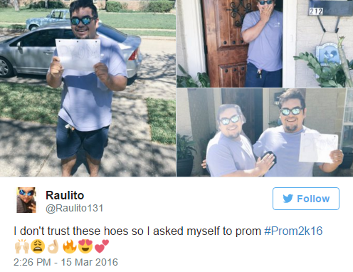 guy who asked himself to prom - 212 Raulito 131 I don't trust these hoes so I asked myself to prom