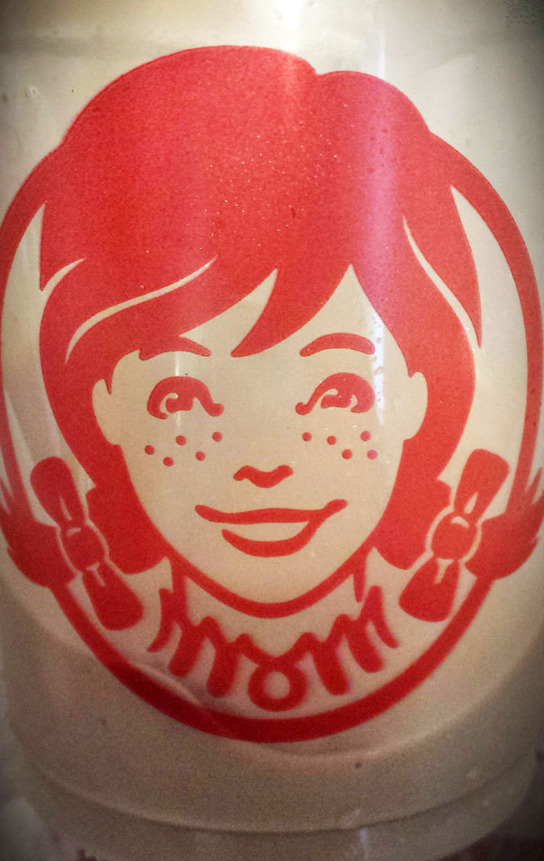 Wendy's collar spells "mom."