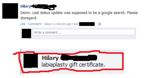 diagram - Hilary Damn. Last status update was supposed to be a google search. Please disregard. Comment about a minute ago near Write a comment... Hilary labiaplasty gift certificate.