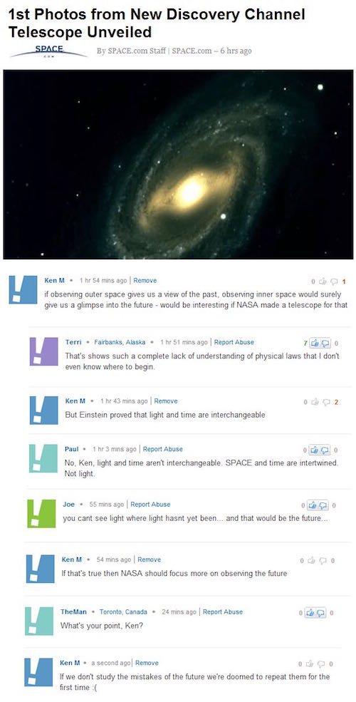 best ken m - 1st Photos from New Discovery Channel Telescope Unveiled By Space.com Staff Space.com 6 hrs ago Ken M. 1 hr 54 mins ago Remove if observing outer space gives us a view of the past, observing inner space would surely give us a glimpse into the