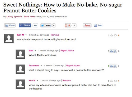 ken m best troll - Sweet Nothings How to Make Nobake, Nosugar Peanut Butter Cookies By Disney Spoonful Shine Food Mon, Est Email Tweet 8 81 0 Pinit Print Ken M. 1 month 27 days ago Remove um actualy raw peanut butter will give cookies ecoli 2 Matt. 1 mont