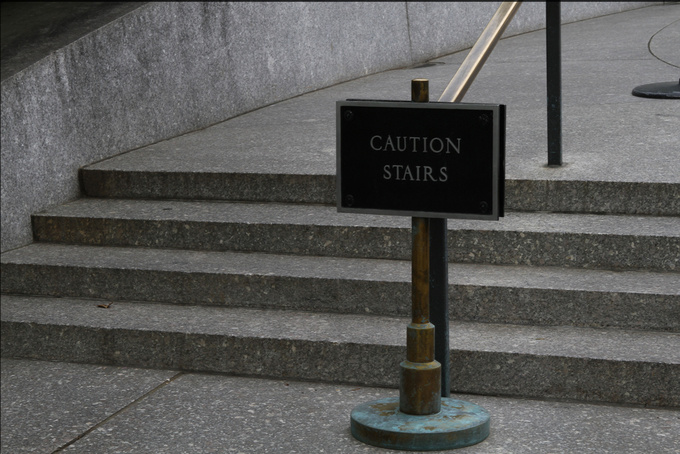 sign - Caution Stairs