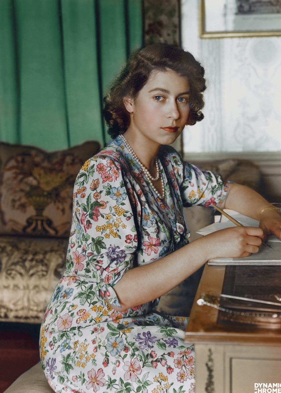 Princess Elizabeth, captured at home in 1944.