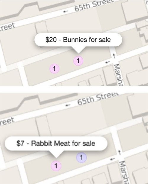 bad luck diagram - 65th Street reet $20 Bunnies for sale Marshi 65th Street reet $7 Rabbit Meat for sale Marsh