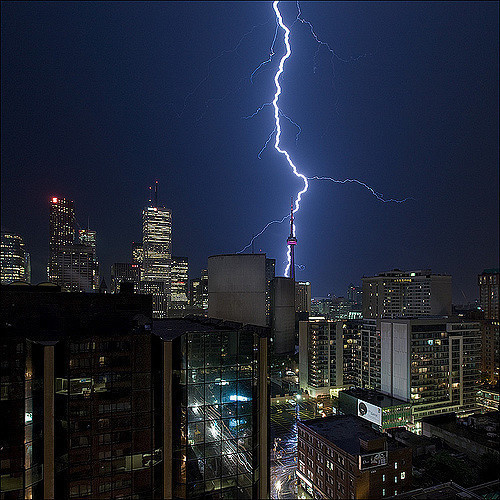 A storm strikes Toronto, 2008.