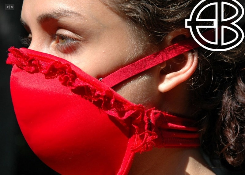 The Emergency Bra doubles as breast support and respiratory face mask.