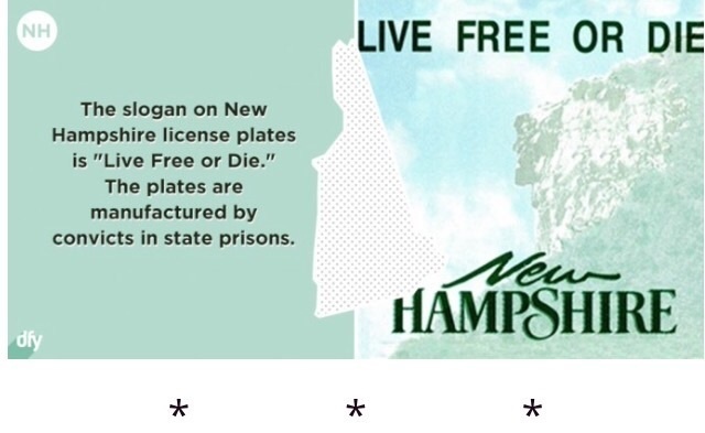 Nh Live Free Or Die The slogan on New Hampshire license plates is