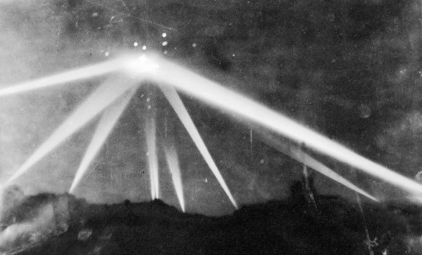 In the late evening of February 24 and the early morning of February 25, the Great Los Angeles Air Raid took place. Also known as the Battle of Los Angeles, it its believed the photo below is an extraterrestrial craft.