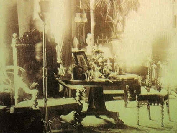 In 1891, Lord Combermere's family hired a photographer to take photos of his funeral and home after he died from being hit by a horse-drawn carriage. Inexplicably, Combermere is captured sitting in his favourite chair while he was being buried four miles away.