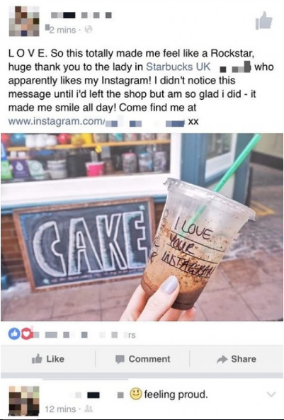 media - 2 mins Love. So this totally made me feel a Rockstar huge thank you to the lady in Starbucks Uk who apparently my Instagram! I didnt notice this message until i'd left the shop but am so glad i did it made me smile all day! Come find me at Love Ca