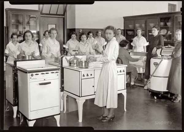 Chevy Chase High School's Home Economics class, photographed sometime in 1935.