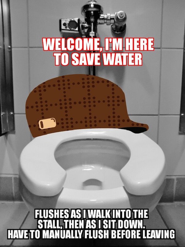 automatic flushing - Welcome, I'M Here To Save Water Flushes As I Walk Into The Stall, Then As I Sit Down. Have To Manually Flush Before Leaving