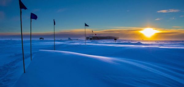 The South Pole is likely the most desolate and loneliest place on Earth, especially from mid-April until mid-August when the moon and the aurora australis provide the only natural lighting. During the winter, a skeleton crew is on hand at NOAA's research station to study astronomical and atmospheric observations.