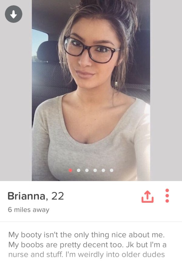 32 People have some pretty forward Tinder profiles.