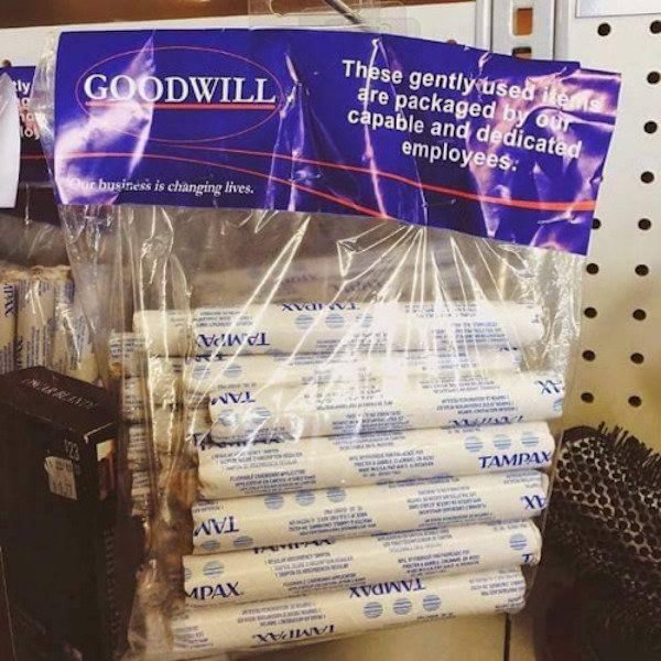 funny thrift store finds - Goodwill These gently used items are packaged by ou capable and dedicated employees. Que business is changing lives. Vul Tamdan Wi Inva Mdax Bilvi