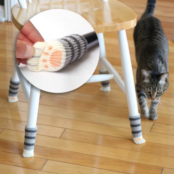 cat paw chair socks