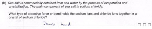 fail a test with dignity - b Sea salt is commercially obtained from sea water by the process of evaporation and crystallization. The main component of sea salt is sodium chloride. What type of attractive force or bond holds the sodium ions and chloride io