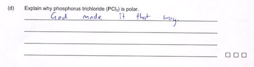 fail a test with dignity - d Explain why phosphorus trichloride Pci is polar. God made it that wa 000