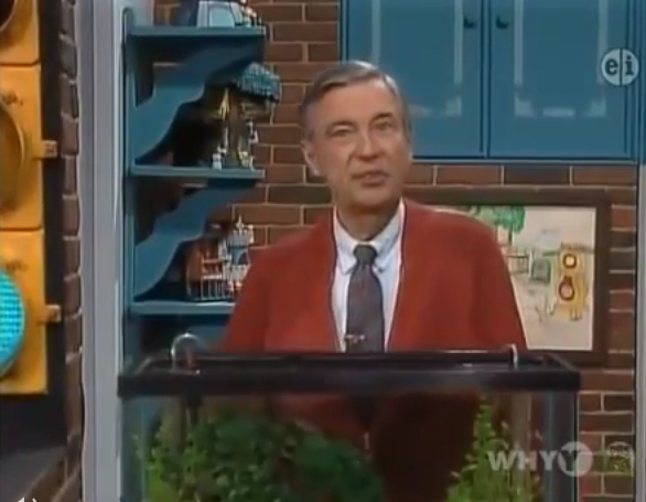 Mr. Rogers would announce what he was doing because a blind girl asked him to do so in a letter. The Letter: Dear Mister Rogers, Please say when you are feeding your fish, because I worry about them. I can’t see if you are feeding them, so please say you are feeding them out loud. Katie, age 5 (Father’s note: Katie is blind, and she does cry if you don’t say you that you have fed the fish.)