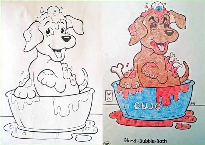 adults coloring kids coloring books - Cujo Sed Blood BubbleBath