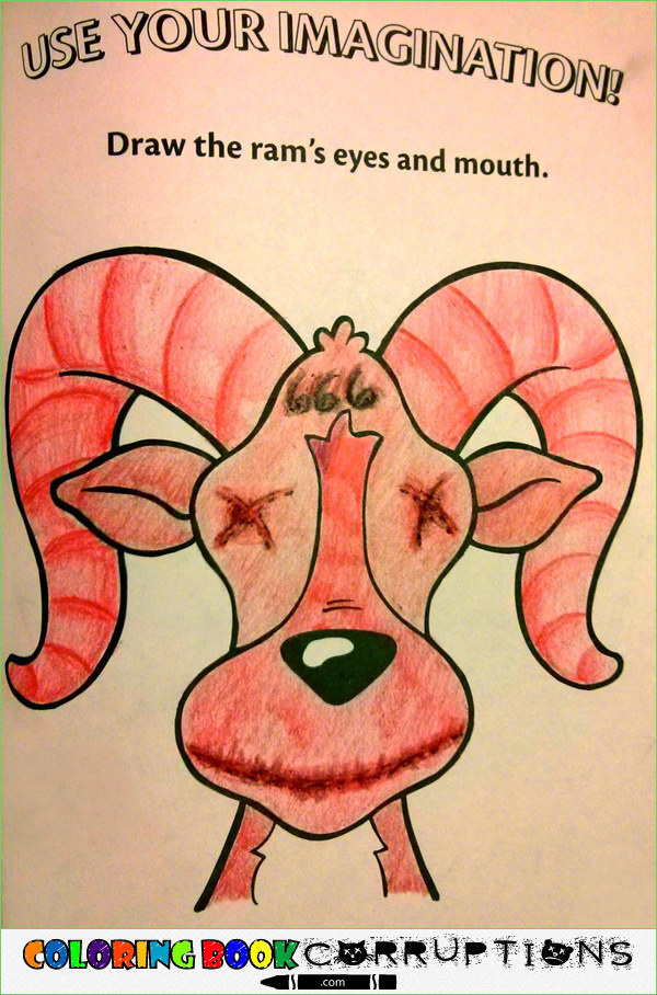 Coloring book - Your Imagination Use You Draw the ram's eyes and mouth. Coloring Book Corruptions .com