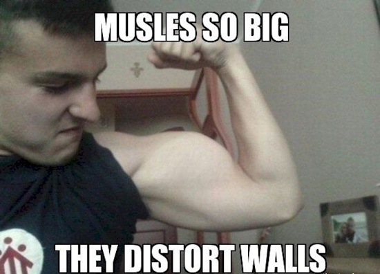 photoshop fail photoshop skill - Musles So Big They Distort Walls