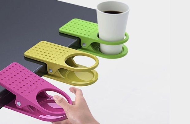 A drinklip cup holder so you don't have to worry about making space for or spilling your coffee on your desk.