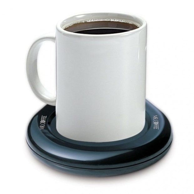 A portable cup warmer to keep your hot drink hot all day.