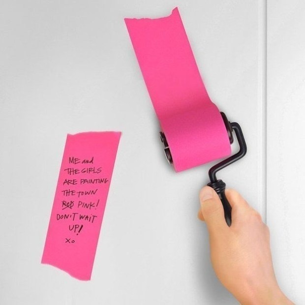A sticky note roll that you can write as long as a message you want and tear from the roll.