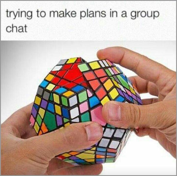 hate group chats - trying to make plans in a group chat