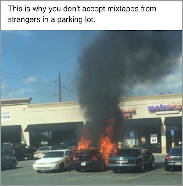 car - This is why you don't accept mixtapes from strangers in a parking lot. metro