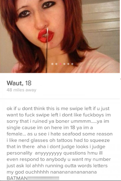 12 WTF Tinder Profiles That'll Make You Instantly Swipe Left