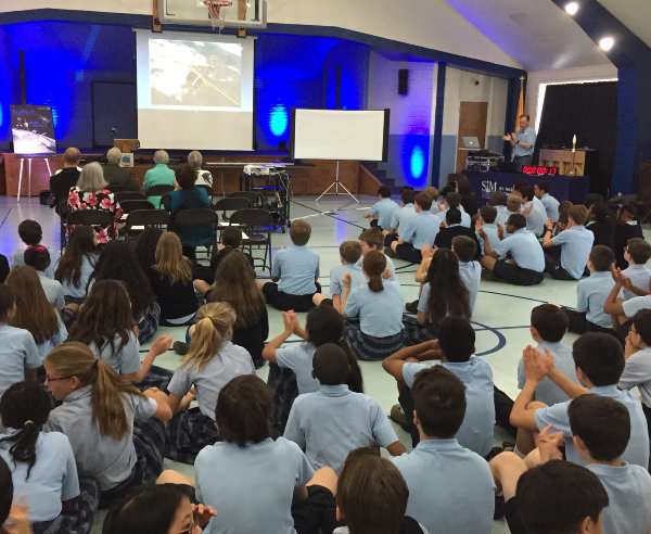 Four hundred students (pre-K to eighth grade) from the St. Thomas More Cathedral School in Arlington, Virginia built a satellite over the span of 3 years. The small satellite, called a CubeSat, was deployed in May 2016.