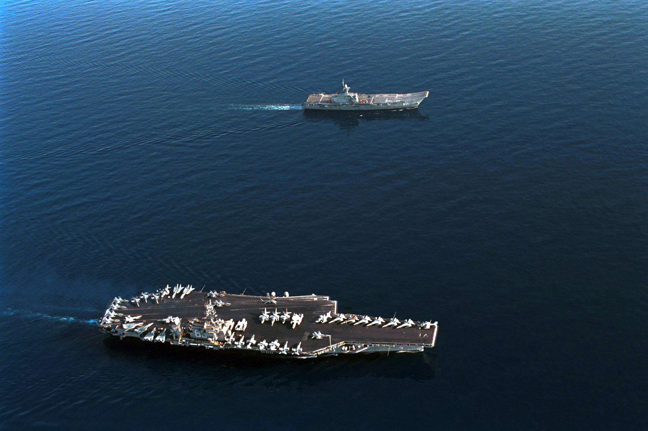 Size comparison of Thailand’s only aircraft carrier versus the USS Kitty Hawk