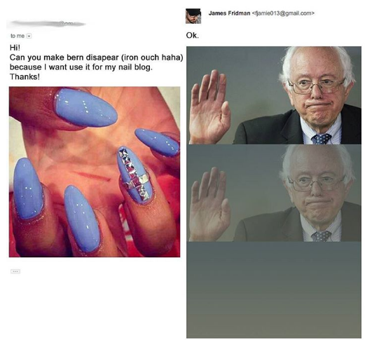 james fridman photoshop - James Fridman jamie013.com> to me. Hi! Can you make bern disapear iron ouch haha because I want use it for my nail blog. Thanks!