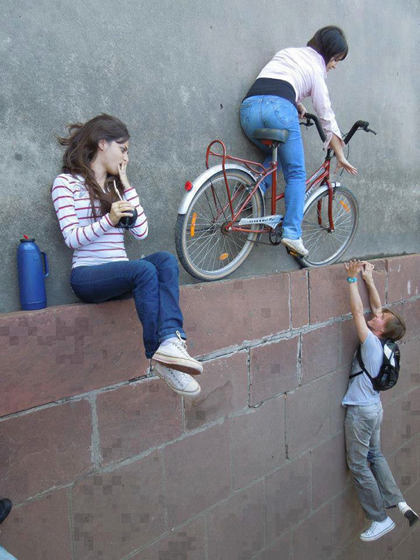 forced perspective falling
