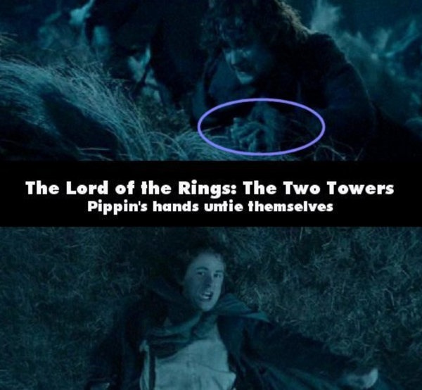 Film - The Lord of the Rings The Two Towers Pippin's hands untie themselves