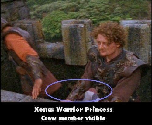 funny movie mistakes - Xena Warrior Princess Crew member visible