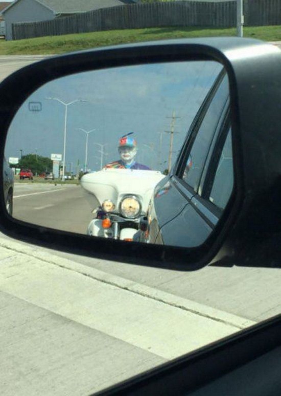 clown rear view mirror