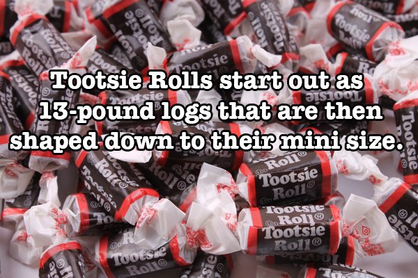 interesting facts about tootsie roll candy - otsie Tootsie Rolls start out as 13pound logs that are then shaped down to their mini size. Wot Rol Tootsie Roll Tootsie Rolje Tootsie Do Rol Tootste Roli