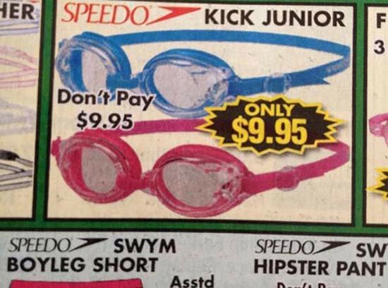 if you had one job and failed - Her Kick Junior Don't Pay $9.95 Only $9.95 Speedo Swym Boyleg Short Asstd Speedo Sw Hipster Pant D.