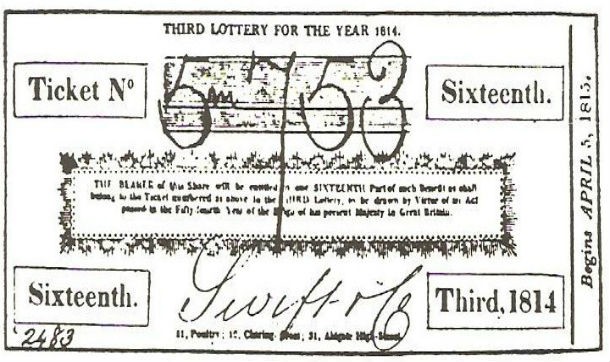 drawing - Third Lottery For The Year 1814. Ticket N 63 Sixteenth. Tut Blante Sareb Sittunt Mid med barna in the Team and she let the Ird Larriten rold Mund the Fallen worden oprint Mary La Crnt Brillant Begins . Sixteenth. 2483 Swift Third, 1814 31, Am