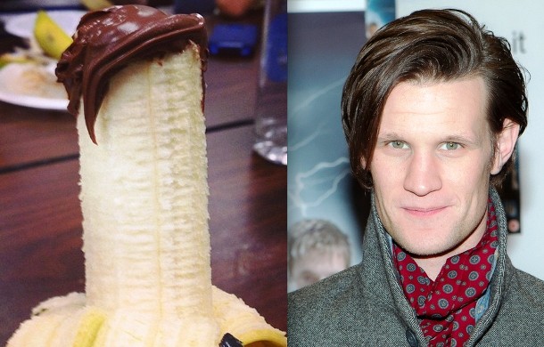 A chocolate banana that looks like Matt Smith