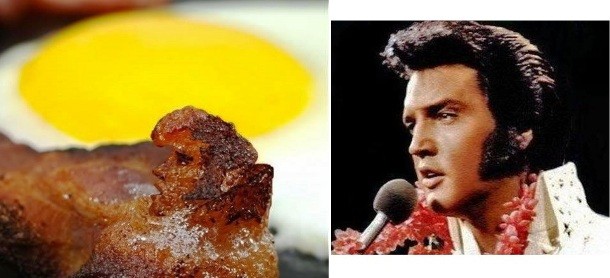 A slice of bacon that looks like Elvis Presley